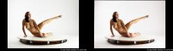 Nude Woman White Sitting poses - ALL Slim long brown Sitting poses - simple 3D Stereoscopic poses Pinup